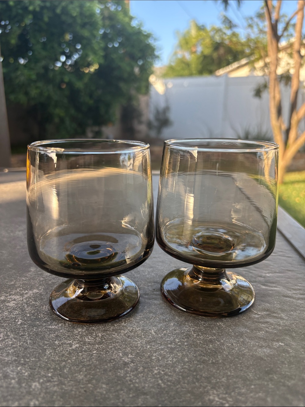 Libbey footed glasses - Pair